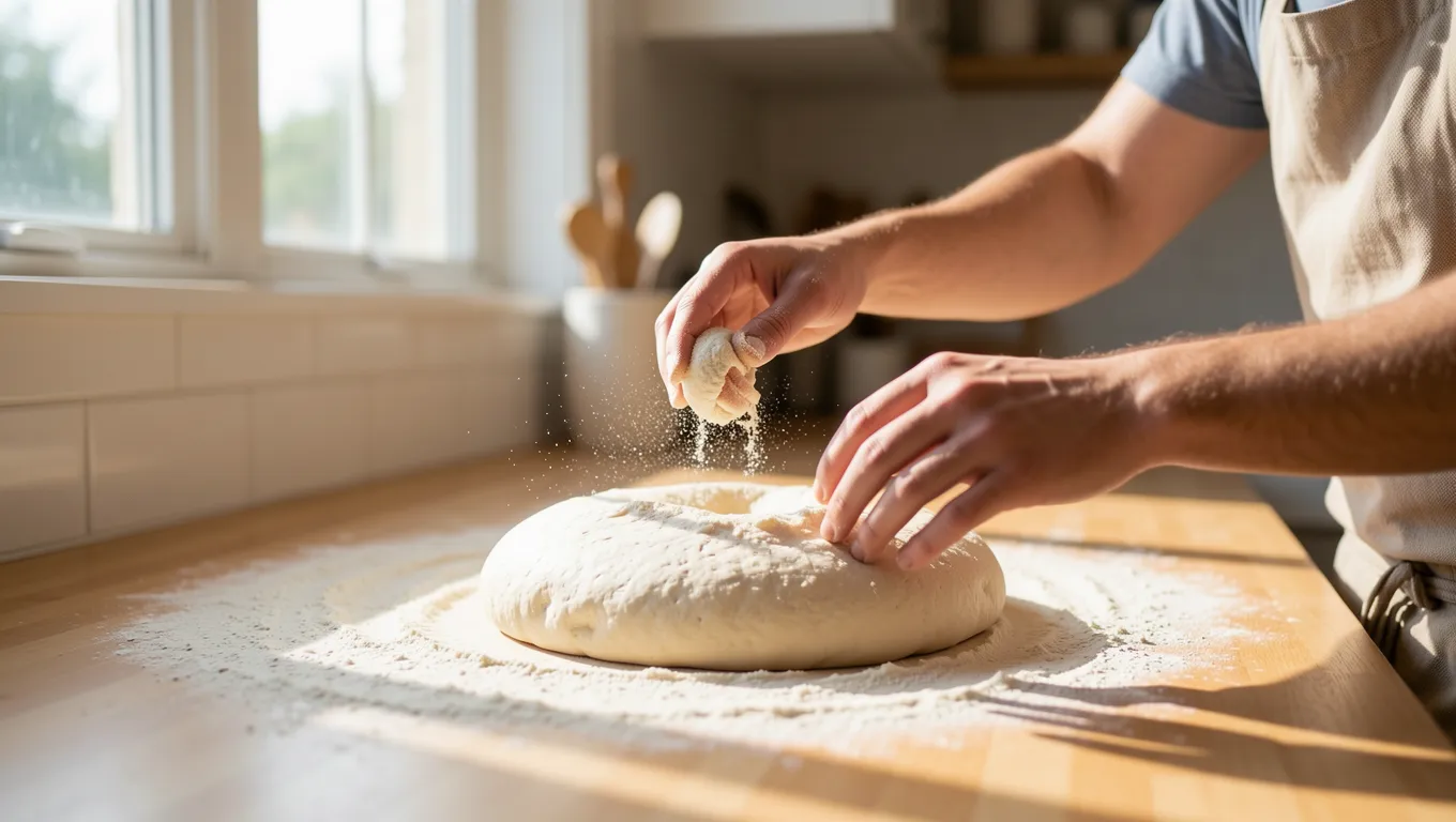 Local Missouri baker preparing dough for a small business
