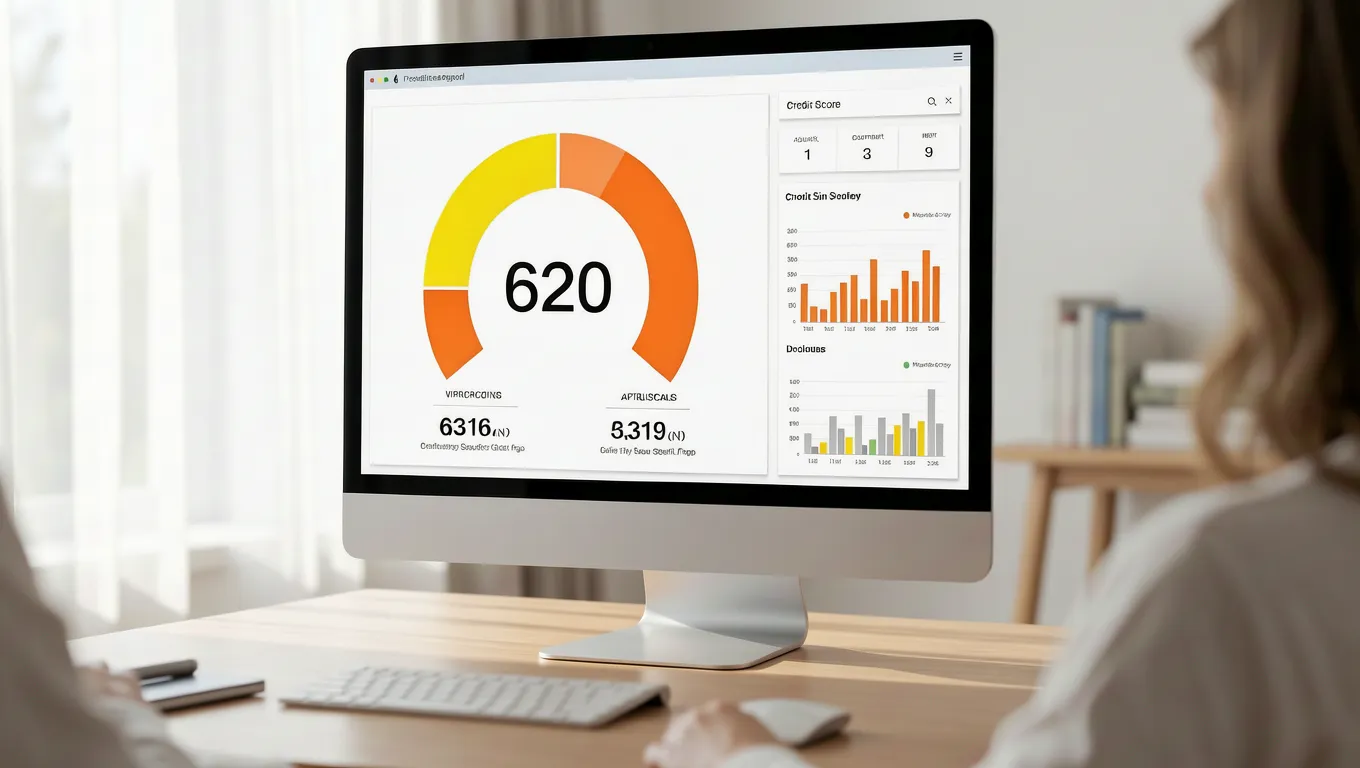 Couple reviewing a 620 credit score loan offer in Missouri.