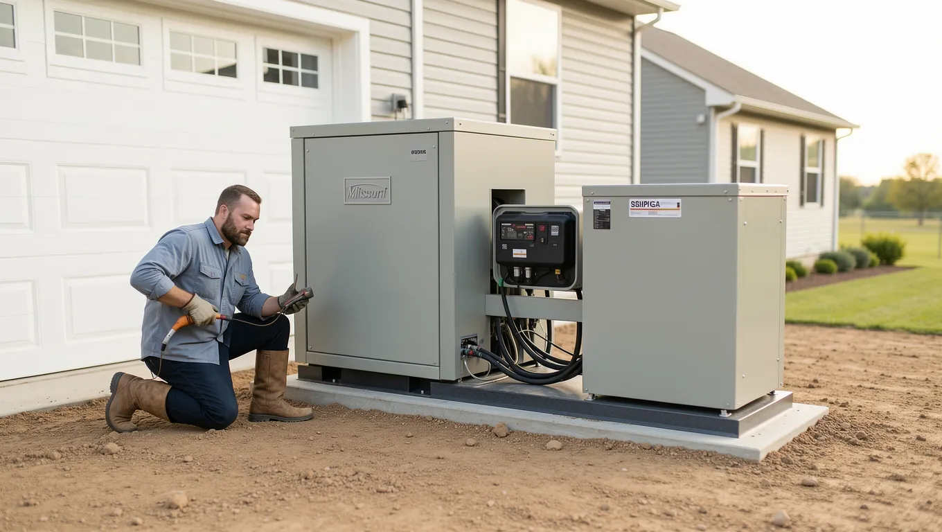 Missouri homeowners comparing generator loan options online.