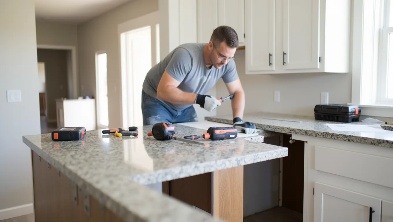 Missouri couple discussing kitchen remodel financing options.