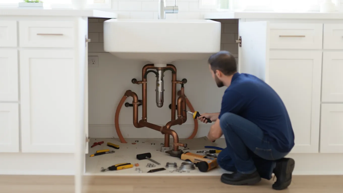 Missouri couple discussing plumbing loan options.