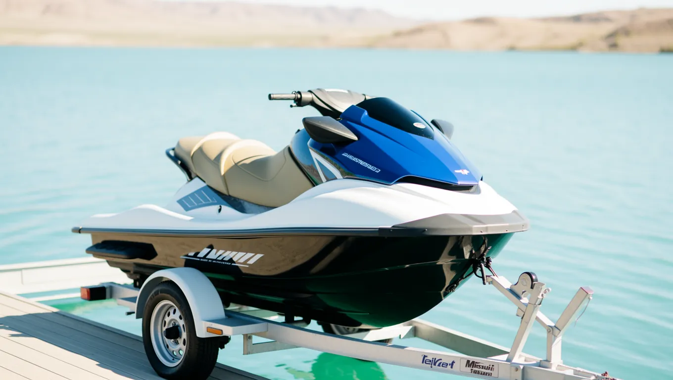 Couple reviewing Missouri jet ski loan options online